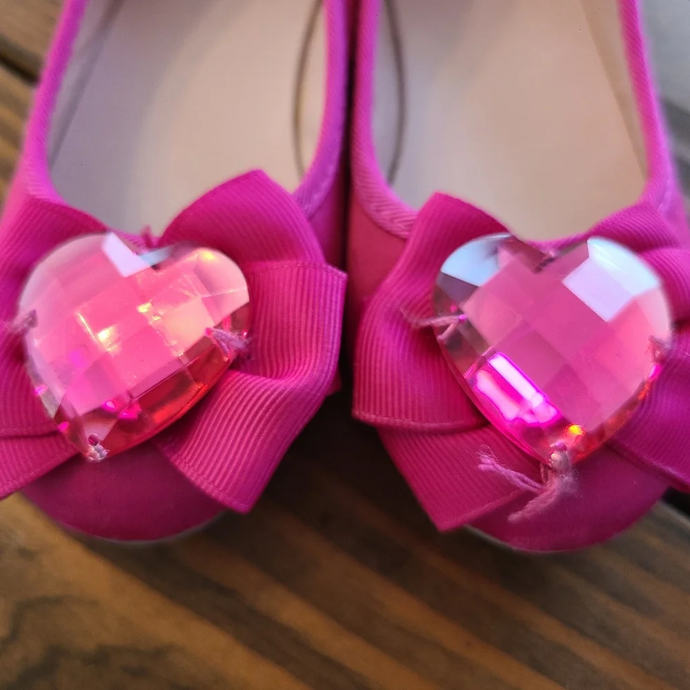 Gap Fuschia Gem Heart Slip-Ons - Toddler 9
